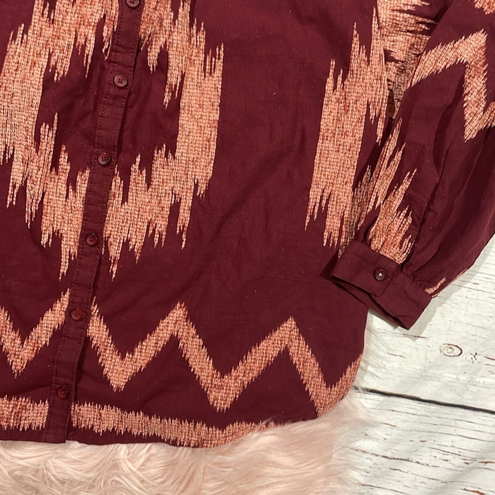 NWT Anthropologie Pilcro The Romy Relaxed Geometric Buttondown Top - Picture 8 of 11